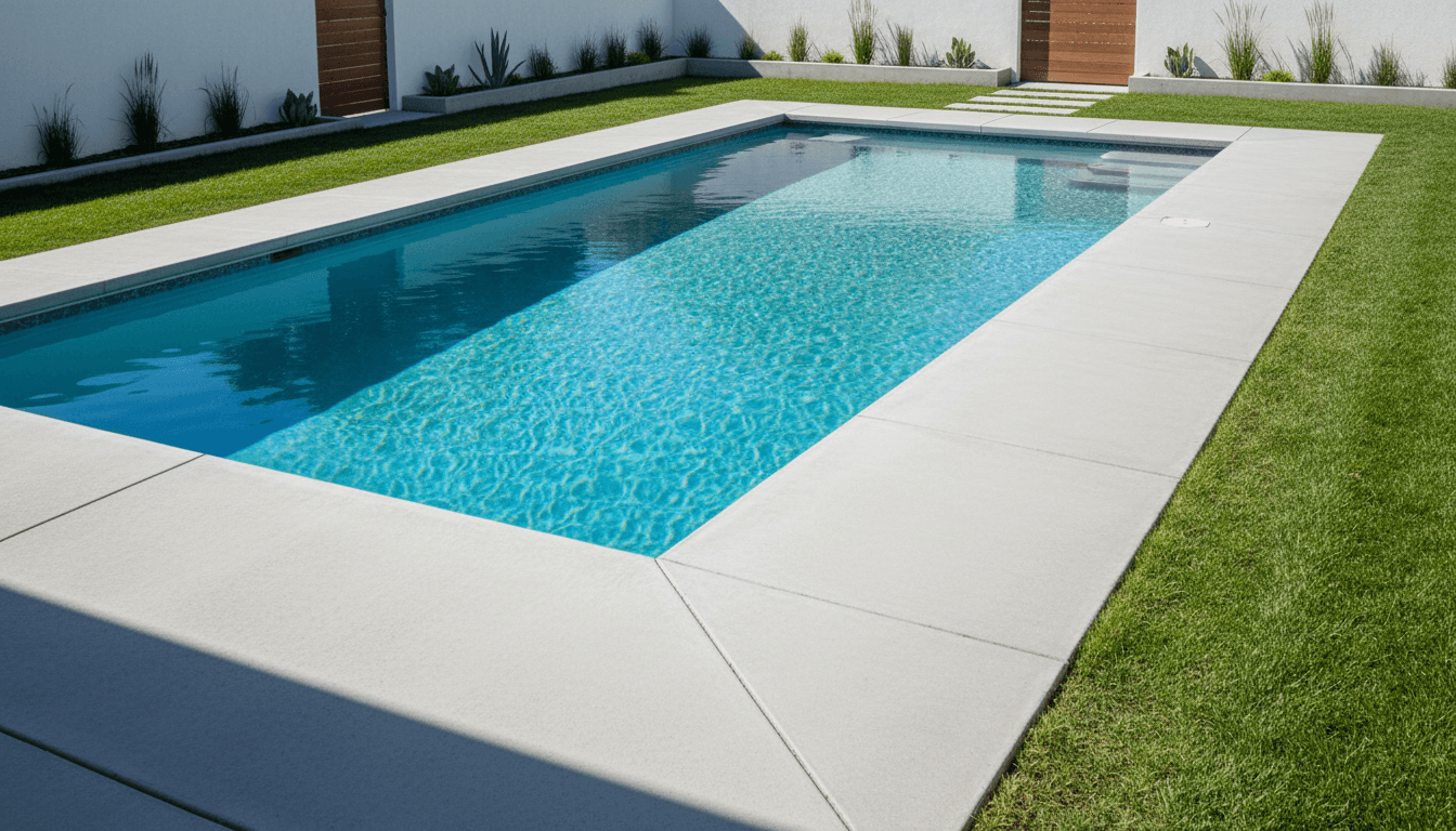 Newly built swimming pool in a backyard in East Islip