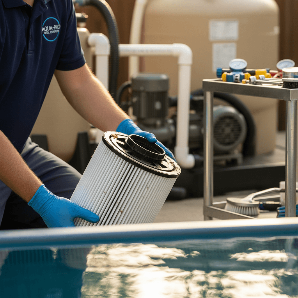 Pool liner installation during a renovation on Long Island